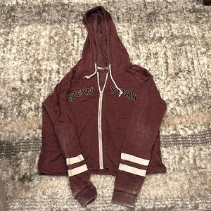 Burgundy Charlotte russe new York zip up